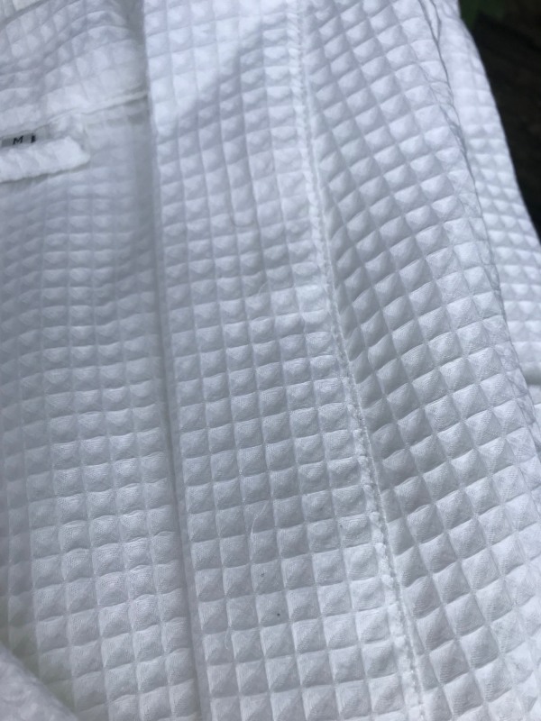 Detail Bademantel Waffel in Weiß