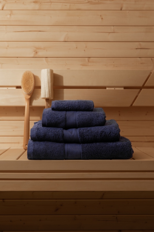 luxus handtücher navy blau