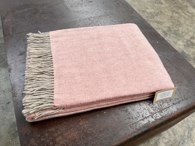Decke 100 Prozent Merinowolle rosa