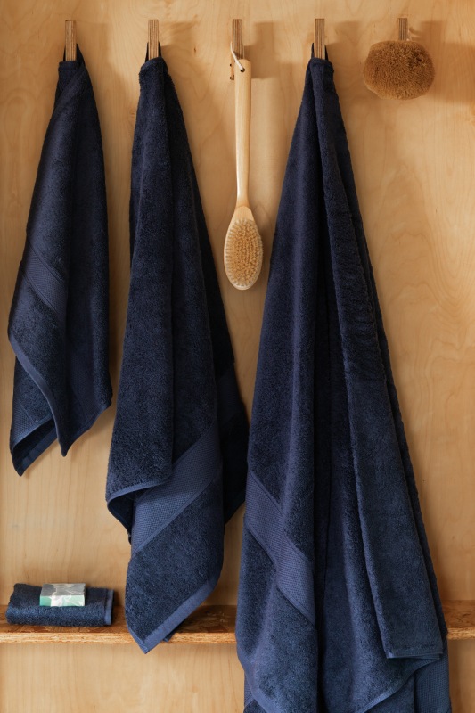 luxus handtücher navy blau